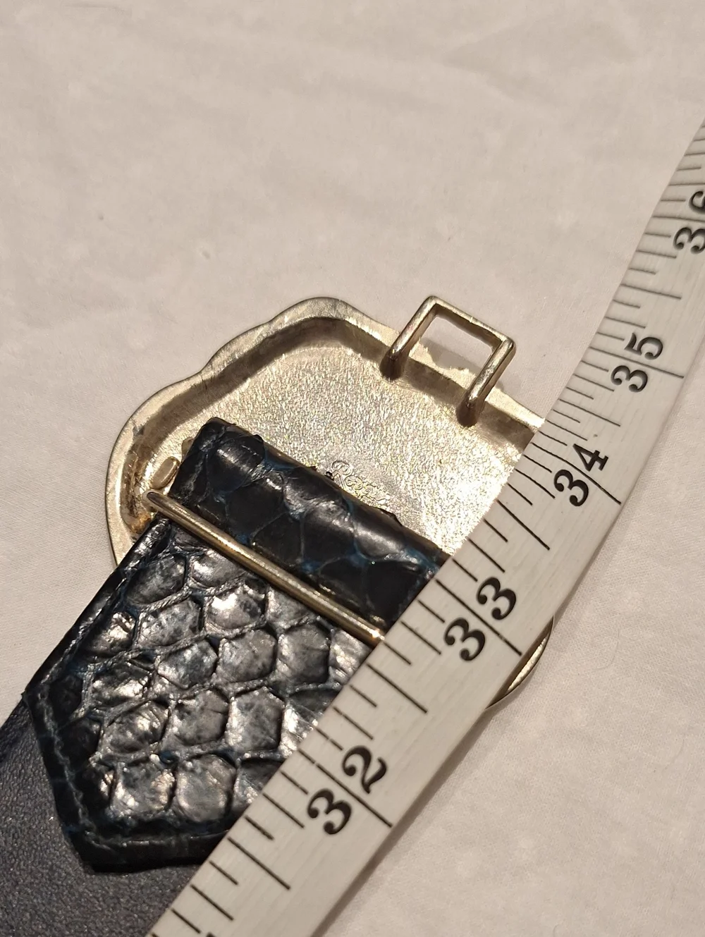Carlisle Snakeskin Belt With Brass Buckle